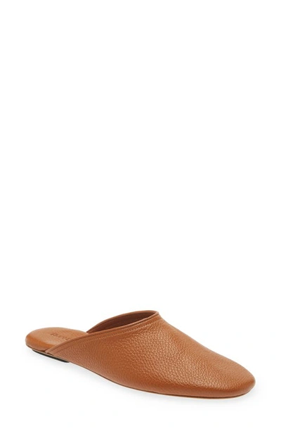 Armando Cabral Quebo Grained-leather Slippers In Cuoio