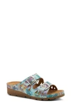 Flexus By Spring Step Delphis Slide Sandal In Turquoise Multi