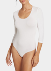 Wolford Tokio 3/4-sleeve Thong Bodysuit In White