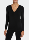 Wolford Aurora V-neck Long-sleeve Top In Black