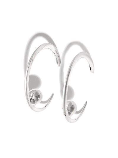 Khiry Sterling Silver Isha Pearl Hoop Earrings