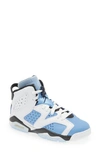 Jordan Kids' Air  6 Retro High Top Sneaker In Blue/ White/ Black/ Navy