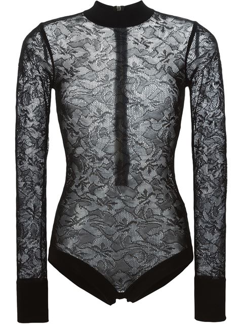 Balmain Sheer Lace Bodysuit | ModeSens