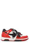 Off-white Out Of Office Panelled Leather Sneakers In White,red,black