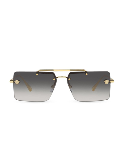 Versace Eyewear Rectangular Frame Sunglasses In Gold