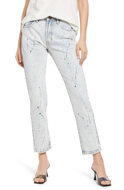 One Teaspoon Florence High Waist Straight Leg Jeans In Florence Painted