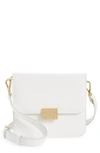 Frame Le Signature Mini Leather Crossbody Bag In Blanc