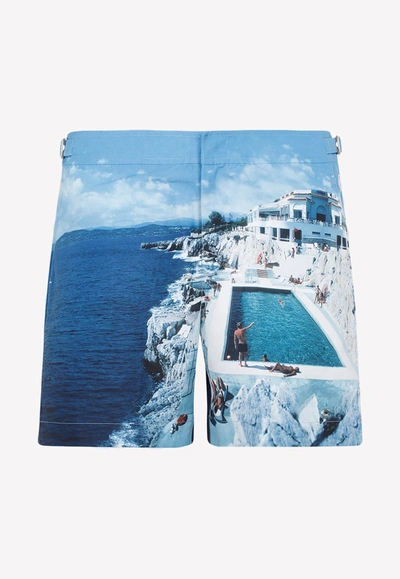 Orlebar Brown ‘bulldog' Graphic Print Swim Shorts In Multi-colour