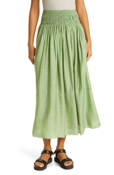 Vince Smock Waist Skirt In Pistachio