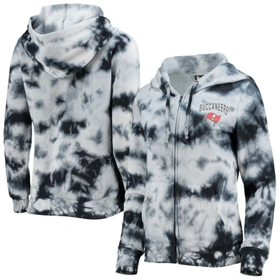 New Era Black Tampa Bay Buccaneers Tie-dye Fleece Full-zip Hoodie