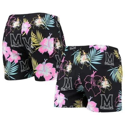 Foco Black Maryland Terrapins Neon Floral Swim Trunks