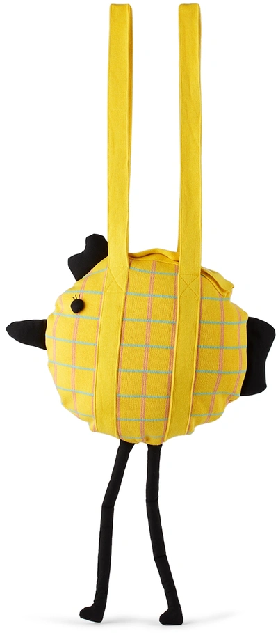 Ligne Noire Kids Yellow Check Hen Bag