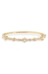 Marchesa Imitation Pearl Flower Station Bangle Bracelet In Gold/ Cgs