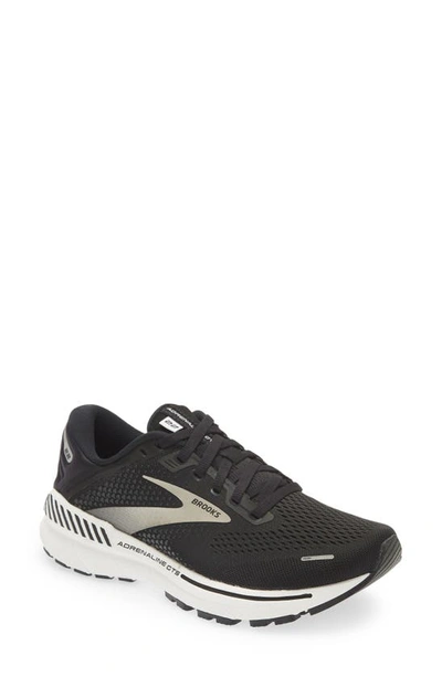 Brooks Women's Adrenaline Gts 22 Wide Width Running Sneakers From Finish Line In Black/ Silver/ Anthracite