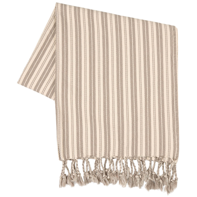 Buddy & Hope Beach Towel/blanket Hamam Emil Stripe Taupe One Size In Brown