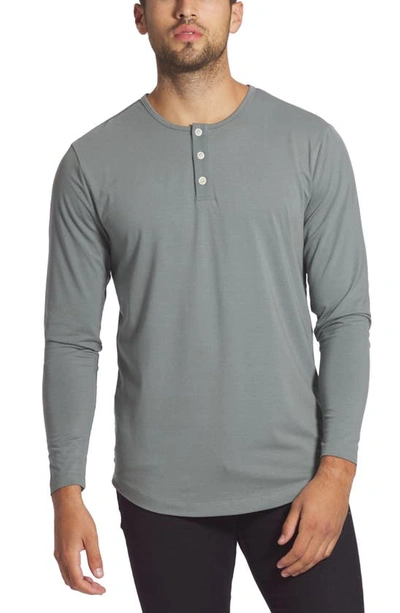 Cuts Trim Fit Long Sleeve Henley In Sage