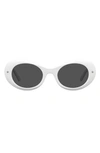 Chiara Ferragni 50mm Round Sunglasses In White/ Grey