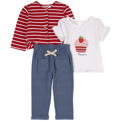 Mayoral Kids' T-shirt And Leggings Set Multicolor In Red