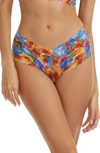 Hanky Panky Print Lace Boyshorts In Bold Blooms