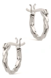 Sterling Forever Simple Twist Hoop Earrings In Silver