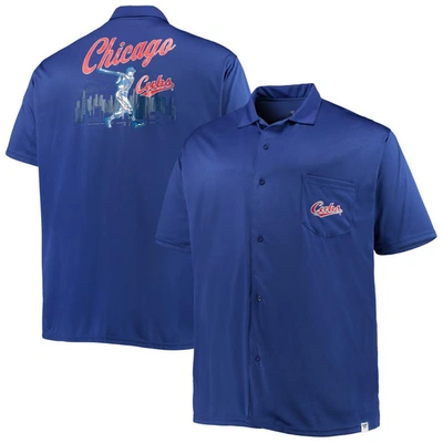 Profile Men's Royal Chicago Cubs Big And Tall Button-up Shirt