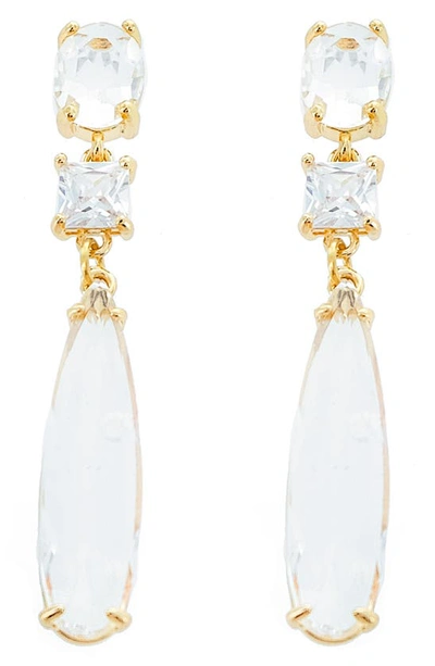 Panacea Crystal Drop Earrings In Gold