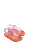 Mini Melissa Kids' Jelly Sandal In Orange/ Clear/ Lilac
