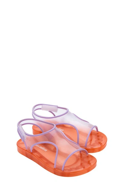 Mini Melissa Kids' Jelly Sandal In Orange/ Clear/ Lilac