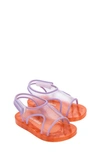 Mini Melissa Kids' Mini Jelly Sandal In Orange/ Clear/ Lilac