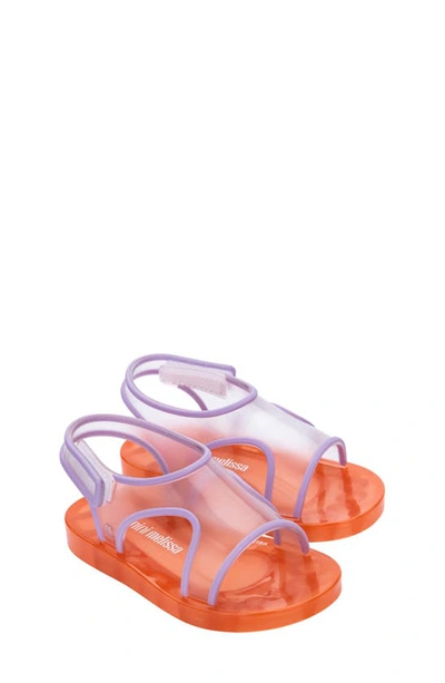 Mini Melissa Kids' Mini Jelly Sandal In Orange/ Clear/ Lilac