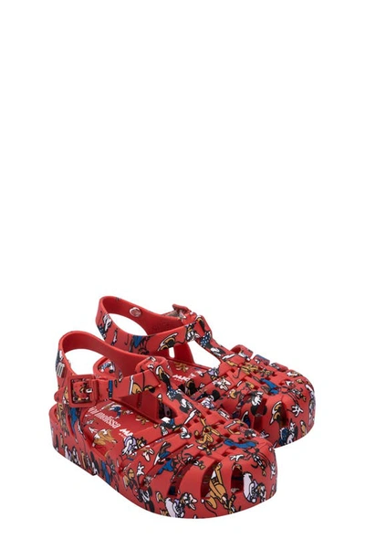 Mini Melissa Kids' Disney® Mickey & Friends T-strap Sandal In Red Multicolor
