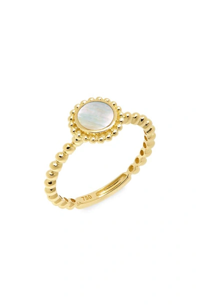 Lagos Covet Mother-of-pearl Station Ring In Gold/white Mop
