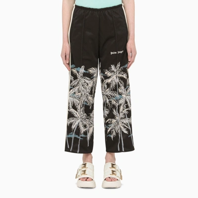 Palm Angels Black Printed Cropped Trousers