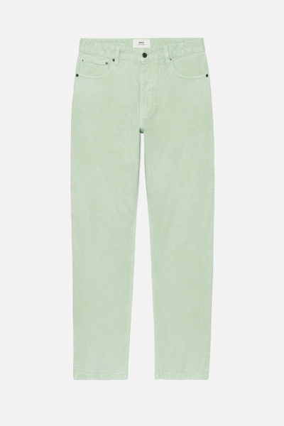 Ami Alexandre Mattiussi Ami Straight Leg High Rise Jeans In Green