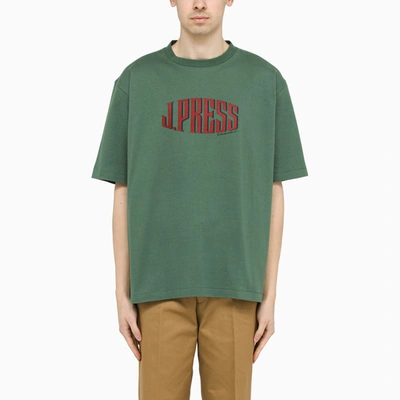 Jpress Green Logo-print Crewneck T-shirt