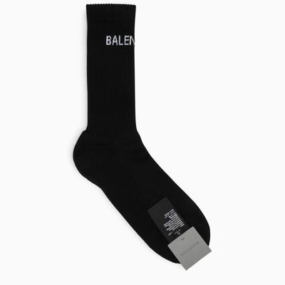 Balenciaga Lettering Logo Socks Black