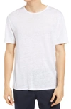 Vince Crewneck Linen T-shirt In Optic White