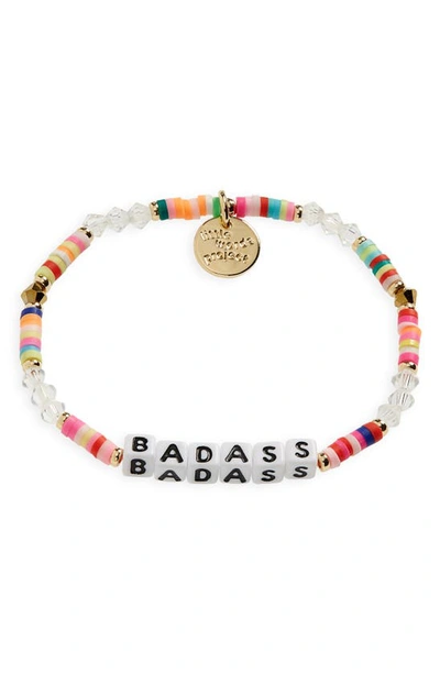 Little Words Project Badass Beaded Stretch Bracelet In Rainbow Multi