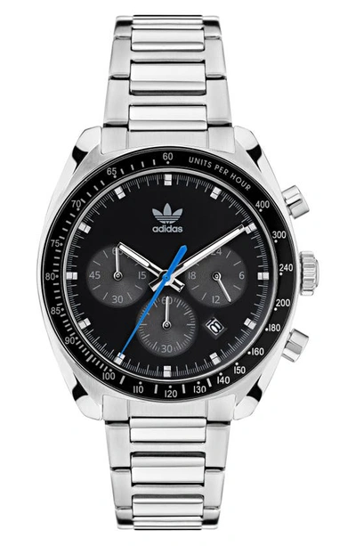 Adidas Originals Edition 1 Chronograph Collection Stainless Steel Bracelet Watch In Silver