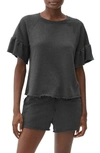 Michael Stars Ava Flutter Sleeve T-shirt In Black