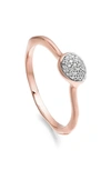 Monica Vinader Siren Small Pavé Diamond Stacking Ring In Rose Gold/ Diamond