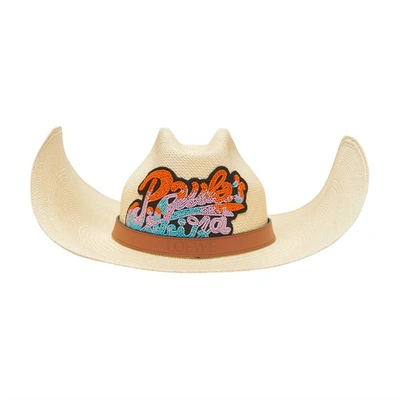 Loewe X Paulas Ibiza Toquilla Palm Cowboy Hat In Natural