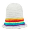 Loewe Rainbow Crochet Bucket Hat In Multicolor White