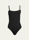 Eres Aquarelle One-piece Swimsuit With Thin Straps In Noir
