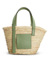 Loewe X Paula's Ibiza Woven Palm Basket Tote Bag In Natural / Rosemary