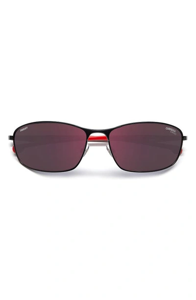 Carrera Eyewear X Ducati 64mm Rectangular Sunglasses In Black Red