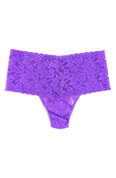 Hanky Panky Signature Lace Retro Thong In Vivid Violet