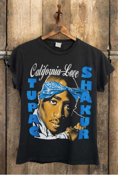 Madeworn Tupac California Love T-shirt Coal Pigment In Black