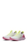 Nike React Phantom Run Flyknit 2 Running Shoe In White/ White/ Volt/ Pink Glow