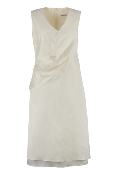 Jil Sander Sleeveless Dress In Ivory